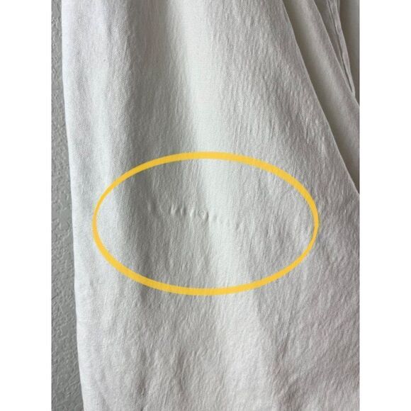 Cut Loose Linen Blend Pull-On Casual Ankle Pant Medium White Laganlook Coastal - Picture 5 of 9